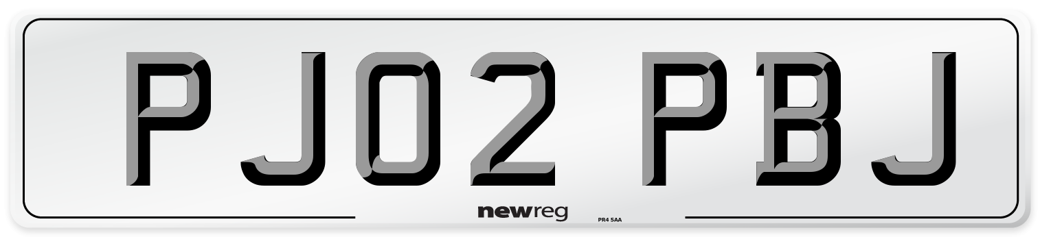 PJ02 PBJ Number Plate from New Reg